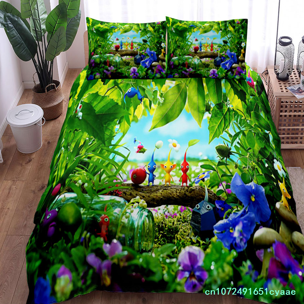Linen Duvet Cover - Zestaw pościeli Pikmin Bugs, rozmiar King,