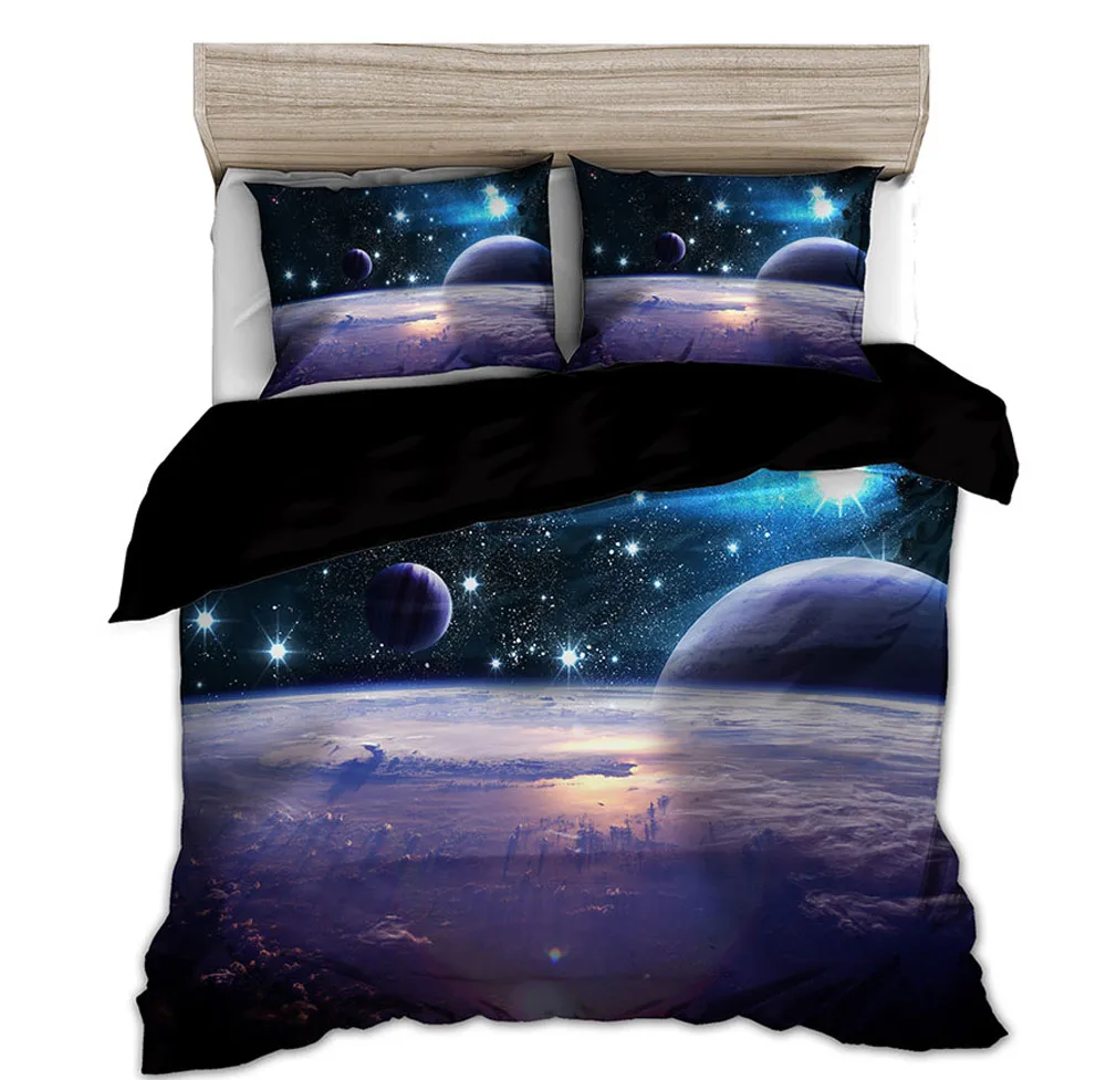 Linen Duvet Cover - Space star 3d Galaxy kołdra pokrywa