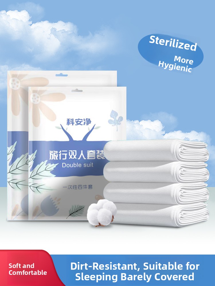 Linen Duvet Cover - Jednorazowy zestaw pościeli podróżnej: prześcieradło, poszewka