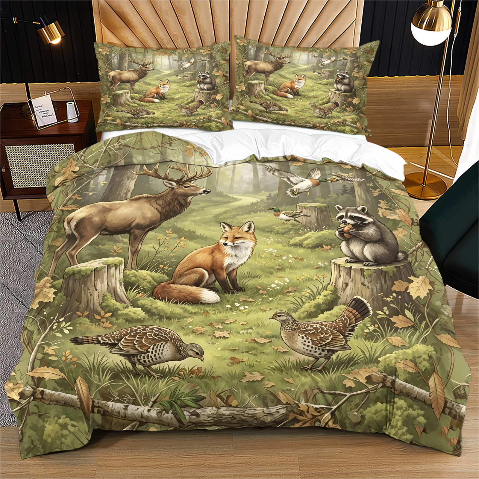 Linen Duvet Cover - Zestaw Poszewek na Kołdrę z Motywem