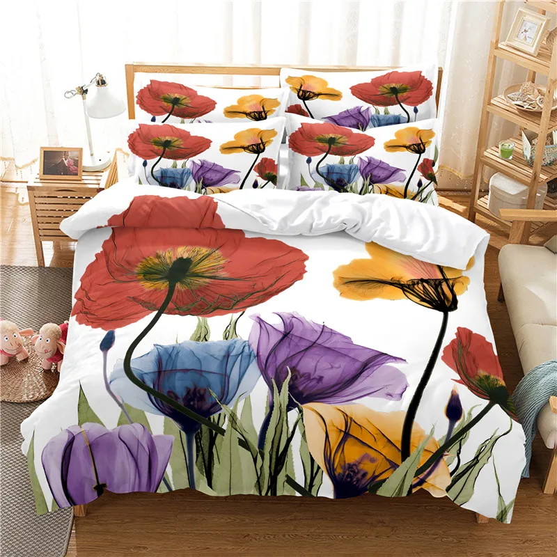 Kwiaty Zestaw pościeli Zestaw  – Linen Duvet Cover recenzja i cena