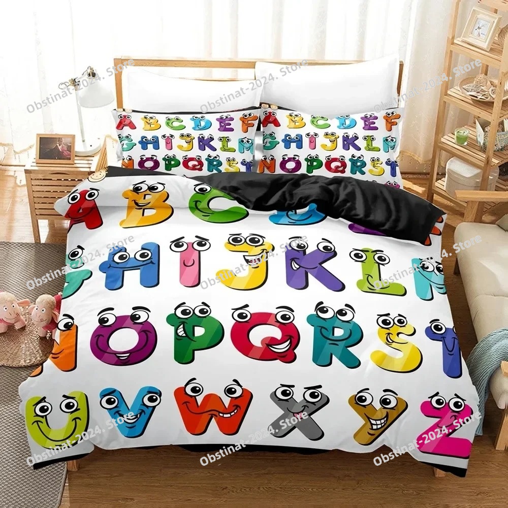 Zestaw pościeli Alphabet Lore  – Linen Duvet Cover recenzja i cena