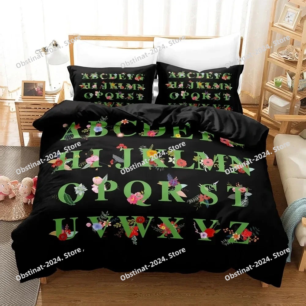 Zestaw pościeli Alphabet Lore  – Linen Duvet Cover recenzja i cena