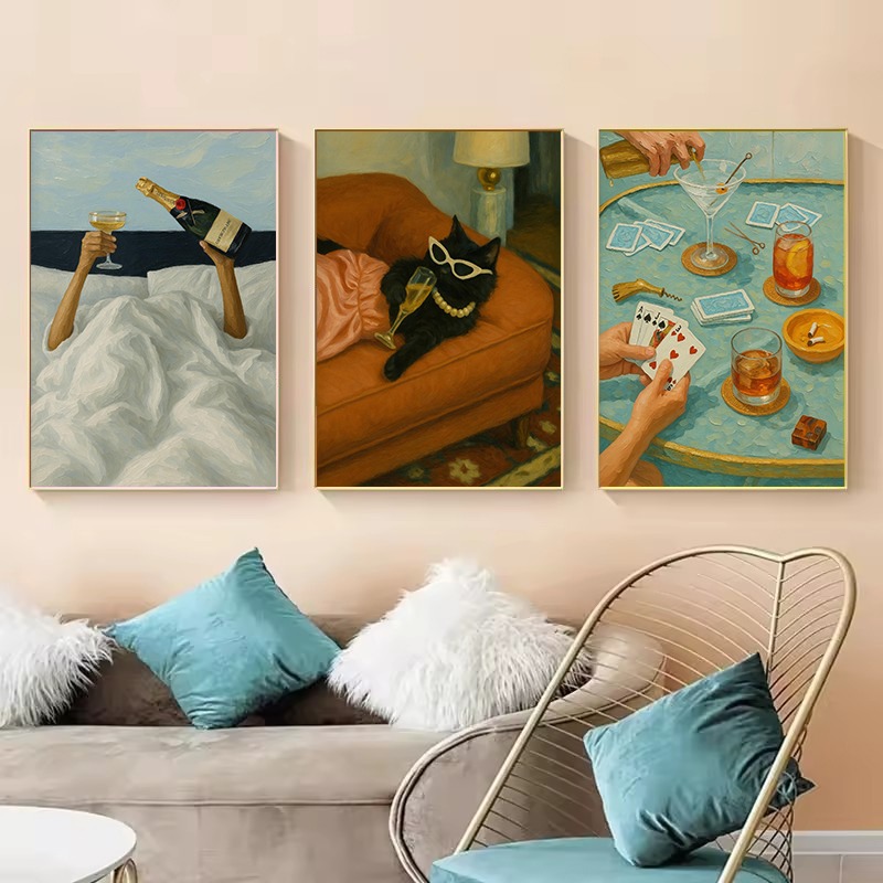 1 szt. Bezramowy Vintage Czarn – Luxury Lifestyle Pictures recenzja i cena